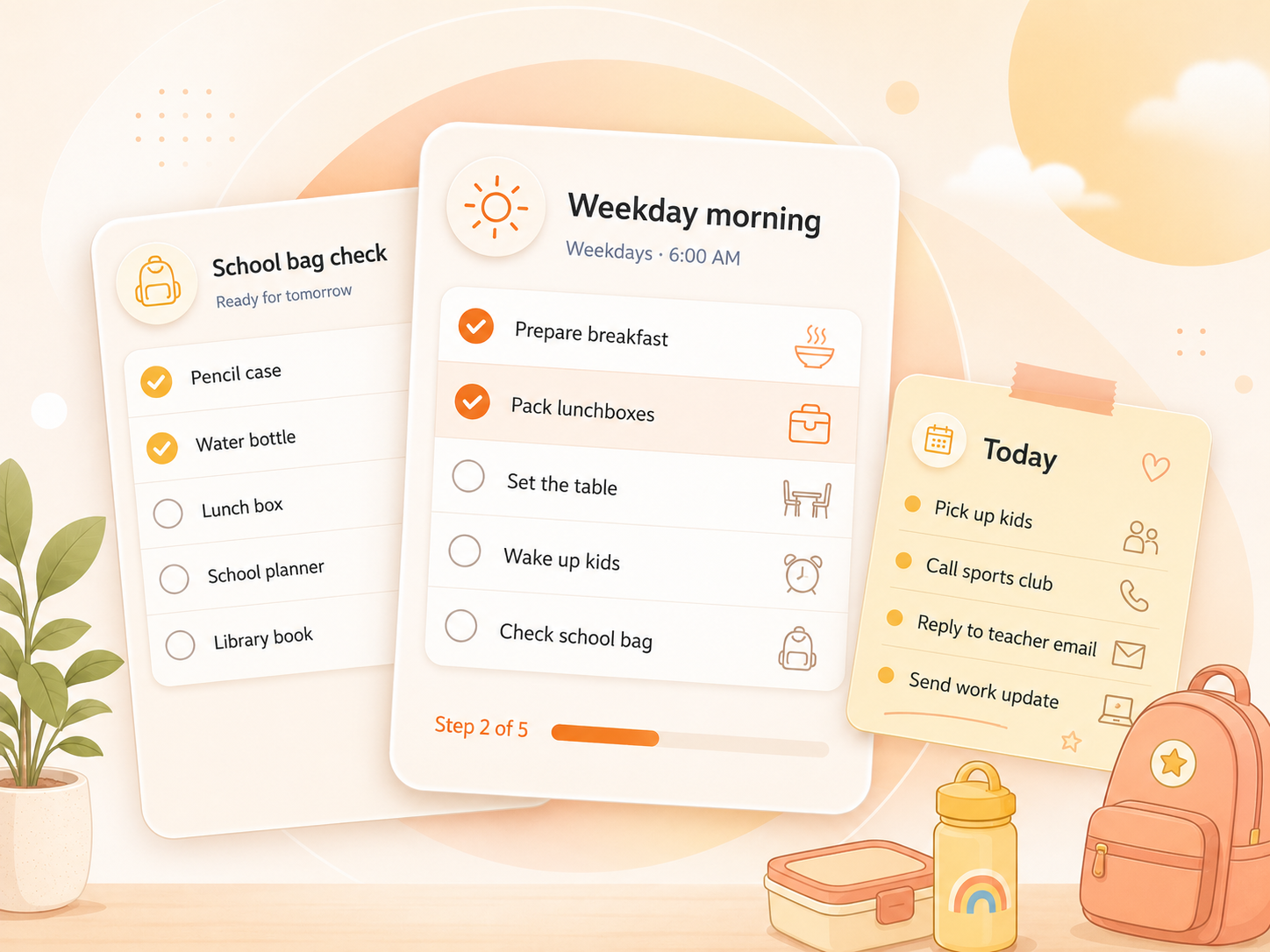 Oktomi household routines and checklists